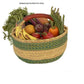 Medium Bolga Market Basket w/ Leather Wrapped Handle (Colors Vary) W: 11" - 13" H: 8"-10", 1 EA